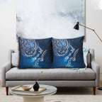 Matariki Galaxy Pillow Cover New Zealand Map Maori Pattern