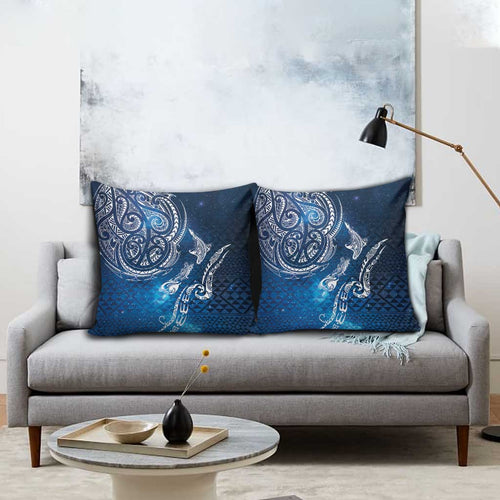 Matariki Galaxy Pillow Cover New Zealand Map Maori Pattern