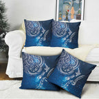Matariki Galaxy Pillow Cover New Zealand Map Maori Pattern