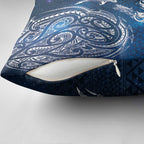 Matariki Galaxy Pillow Cover New Zealand Map Maori Pattern
