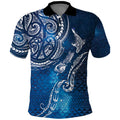 Matariki Galaxy Polo Shirt New Zealand Map Maori Pattern