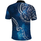 Matariki Galaxy Polo Shirt New Zealand Map Maori Pattern