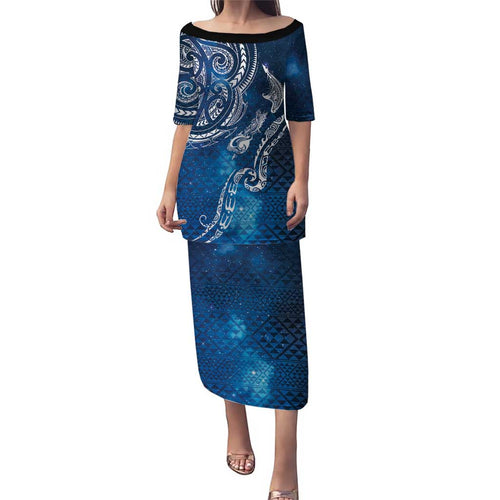 Matariki Galaxy Puletasi New Zealand Map Maori Pattern