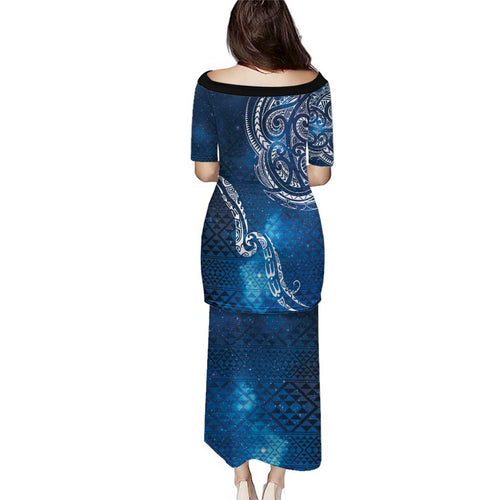 Matariki Galaxy Puletasi New Zealand Map Maori Pattern