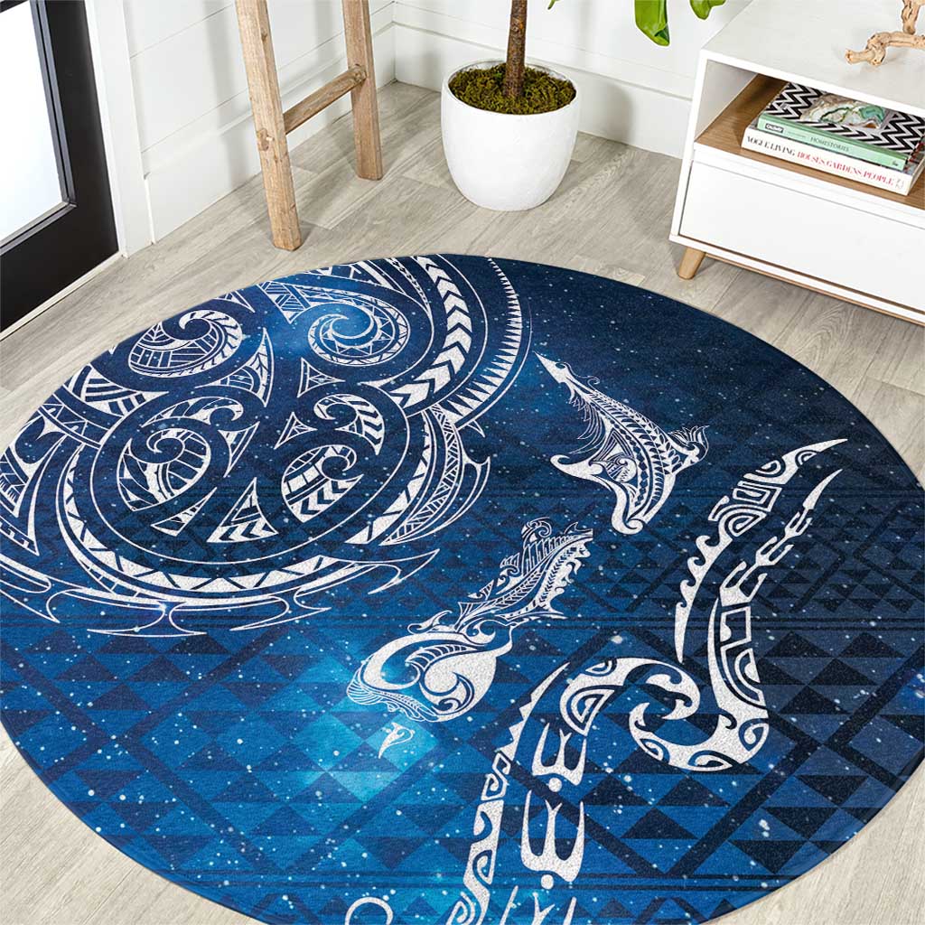 Matariki Galaxy Round Carpet New Zealand Map Maori Pattern