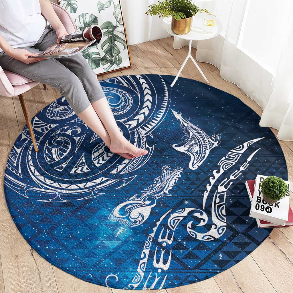 Matariki Galaxy Round Carpet New Zealand Map Maori Pattern