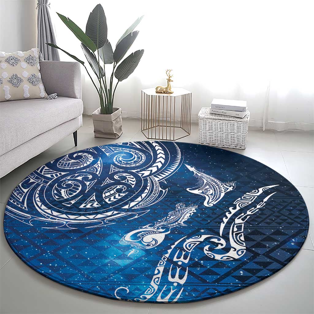 Matariki Galaxy Round Carpet New Zealand Map Maori Pattern
