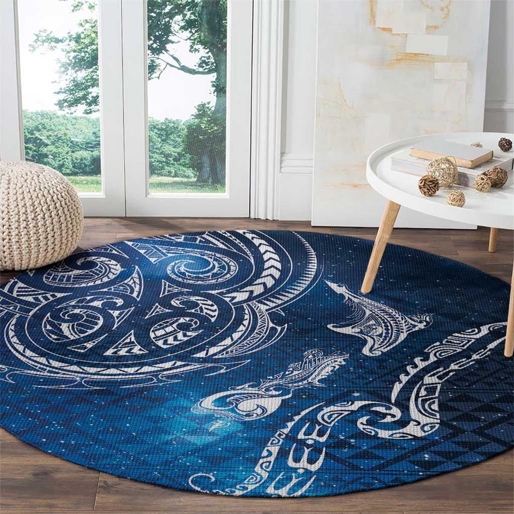 Matariki Galaxy Round Carpet New Zealand Map Maori Pattern