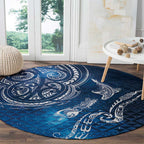 Matariki Galaxy Round Carpet New Zealand Map Maori Pattern