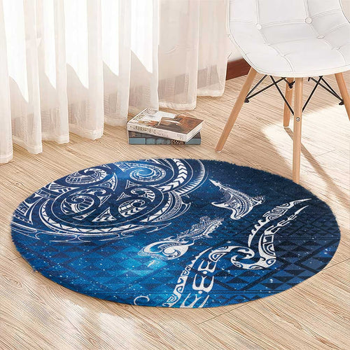 Matariki Galaxy Round Carpet New Zealand Map Maori Pattern