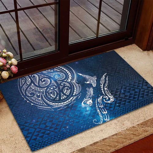 Matariki Galaxy Rubber Doormat New Zealand Map Maori Pattern