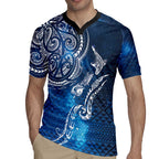 Matariki Galaxy Rugby Jersey New Zealand Map Maori Pattern