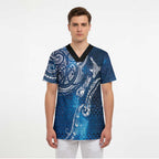 Matariki Galaxy Scrub Top New Zealand Map Maori Pattern