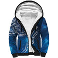 Matariki Galaxy Sherpa Hoodie New Zealand Map Maori Pattern