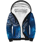 Matariki Galaxy Sherpa Hoodie New Zealand Map Maori Pattern