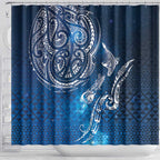 Matariki Galaxy Shower Curtain New Zealand Map Maori Pattern