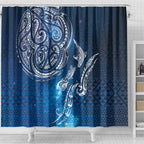 Matariki Galaxy Shower Curtain New Zealand Map Maori Pattern