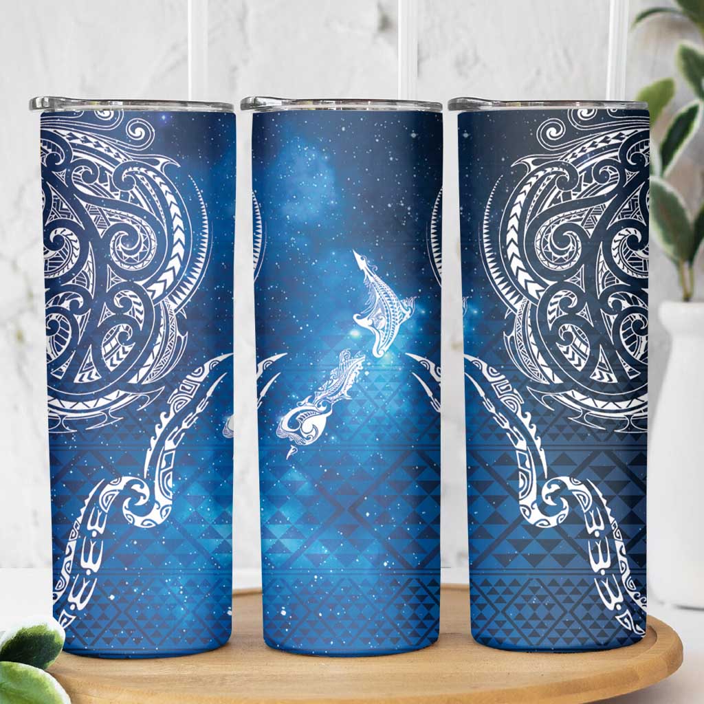 Matariki Galaxy Skinny Tumbler New Zealand Map Maori Pattern