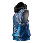 Matariki Galaxy Sleeveless Hoodie New Zealand Map Maori Pattern