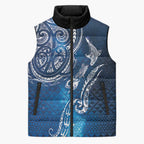 Matariki Galaxy Sleeveless Puffer Jacket New Zealand Map Maori Pattern