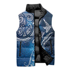 Matariki Galaxy Sleeveless Puffer Jacket New Zealand Map Maori Pattern