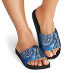 Matariki Galaxy Slide Sandals New Zealand Map Maori Pattern