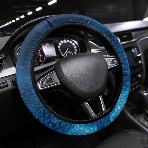 Matariki Galaxy Steering Wheel Cover New Zealand Map Maori Pattern