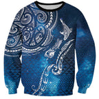 Matariki Galaxy Sweatshirt New Zealand Map Maori Pattern