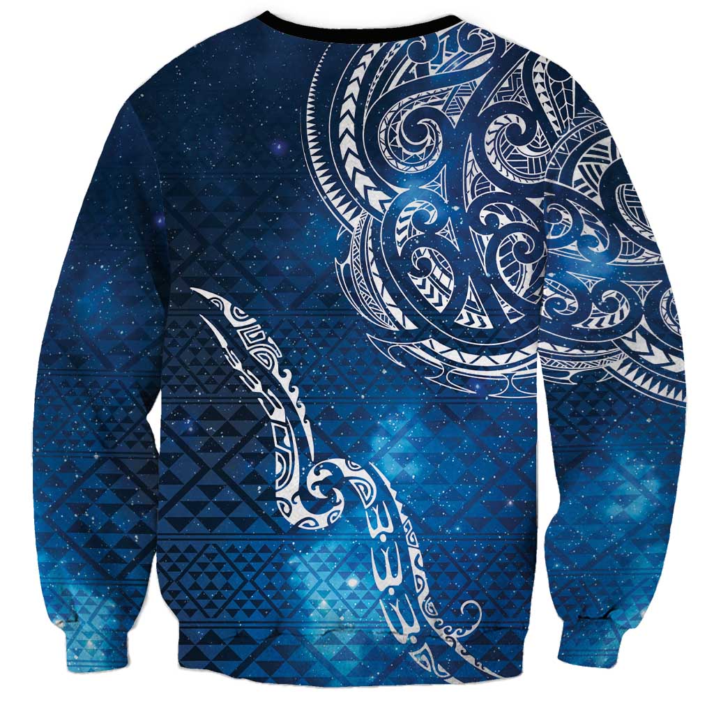 Matariki Galaxy Sweatshirt New Zealand Map Maori Pattern