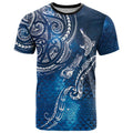 Matariki Galaxy T Shirt New Zealand Map Maori Pattern