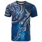 Matariki Galaxy T Shirt New Zealand Map Maori Pattern