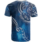 Matariki Galaxy T Shirt New Zealand Map Maori Pattern