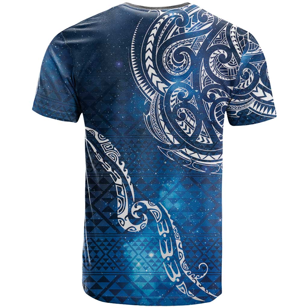 Matariki Galaxy T Shirt New Zealand Map Maori Pattern