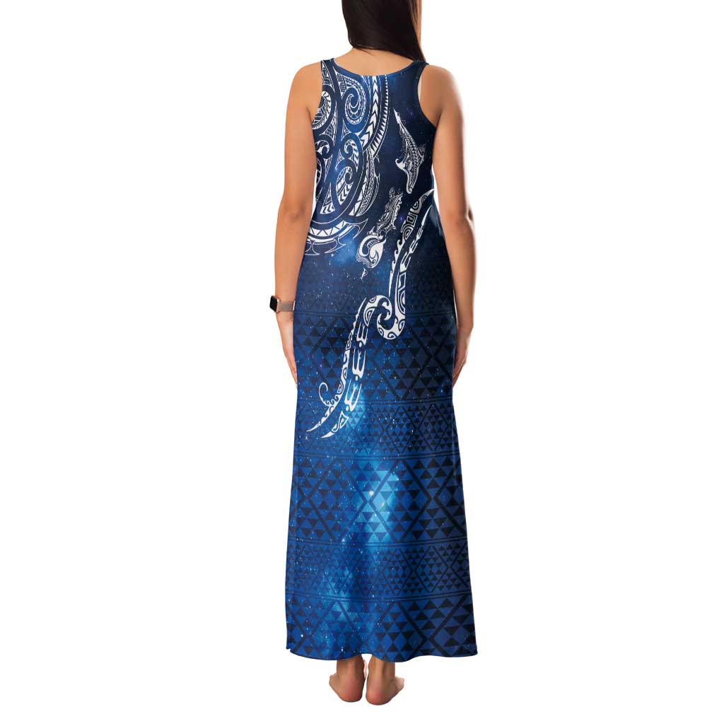 Matariki Galaxy Tank Maxi Dress New Zealand Map Maori Pattern