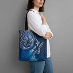 Matariki Galaxy Tote Bag New Zealand Map Maori Pattern