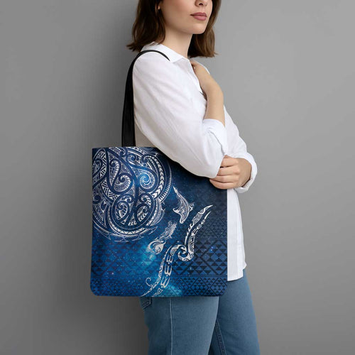 Matariki Galaxy Tote Bag New Zealand Map Maori Pattern