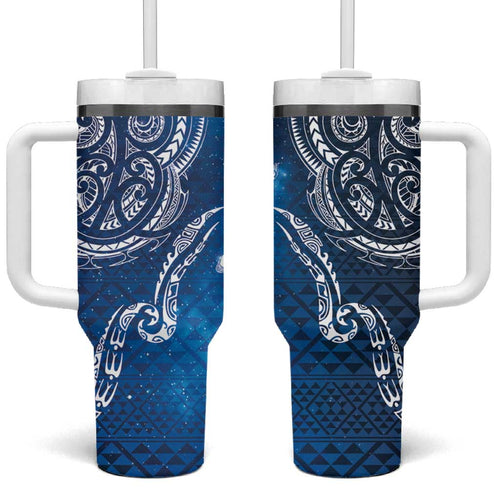 Matariki Galaxy Tumbler With Handle New Zealand Map Maori Pattern