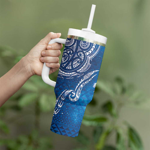 Matariki Galaxy Tumbler With Handle New Zealand Map Maori Pattern