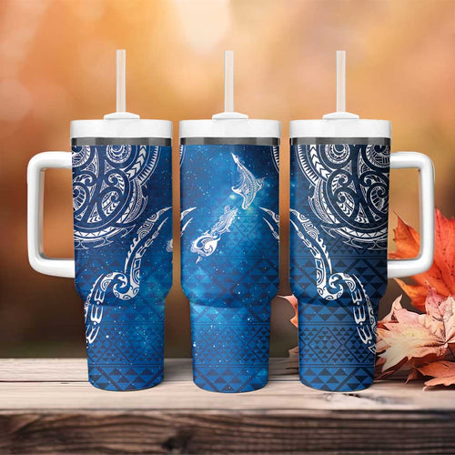 Matariki Galaxy Tumbler With Handle New Zealand Map Maori Pattern