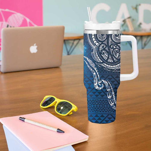 Matariki Galaxy Tumbler With Handle New Zealand Map Maori Pattern