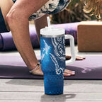 Matariki Galaxy Tumbler With Handle New Zealand Map Maori Pattern