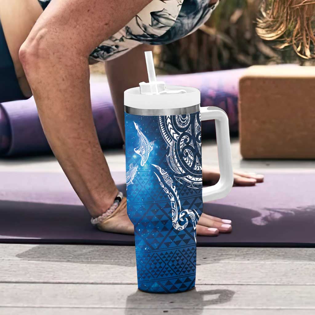 Matariki Galaxy Tumbler With Handle New Zealand Map Maori Pattern