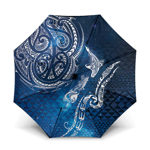 Matariki Galaxy Umbrella New Zealand Map Maori Pattern