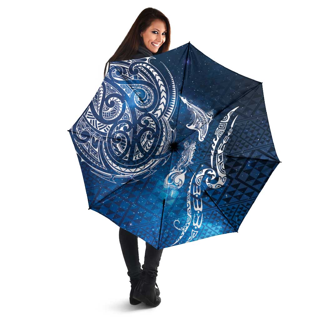 Matariki Galaxy Umbrella New Zealand Map Maori Pattern