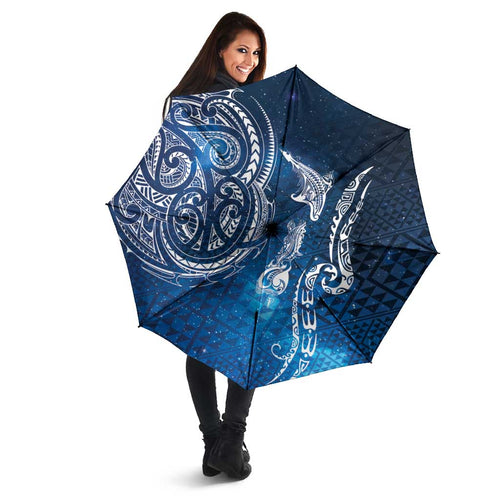 Matariki Galaxy Umbrella New Zealand Map Maori Pattern