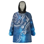 Matariki Galaxy Wearable Blanket Hoodie New Zealand Map Maori Pattern