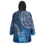 Matariki Galaxy Wearable Blanket Hoodie New Zealand Map Maori Pattern