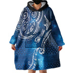 Matariki Galaxy Wearable Blanket Hoodie New Zealand Map Maori Pattern
