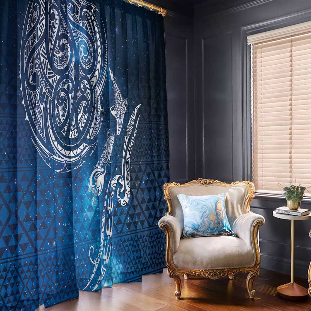 Matariki Galaxy Window Curtain New Zealand Map Maori Pattern