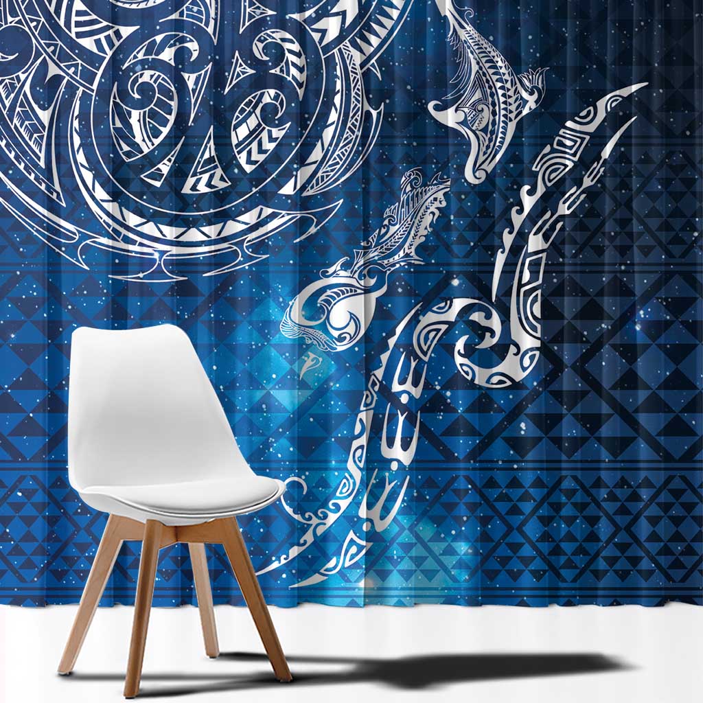 Matariki Galaxy Window Curtain New Zealand Map Maori Pattern
